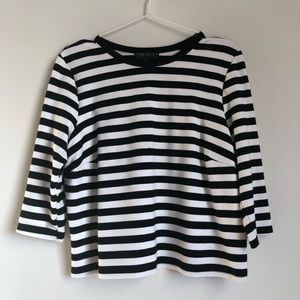 Black and White Striped Crop Top